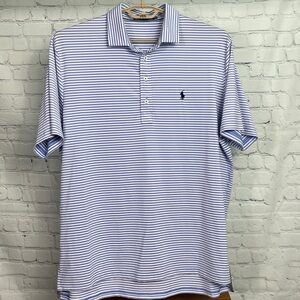 RLX Ralph Lauren Men's Golf Polo Pony Shirt Striped Performance Size XL